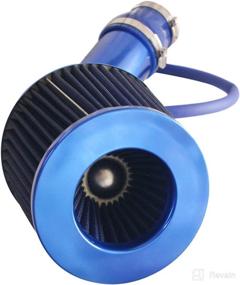 img 1 attached to 🔵 RONTEIX Cold Air Intake Kit: Universal 3 Inch Induction Pipe Hose Kit with High Flow Air Filter (Blue)