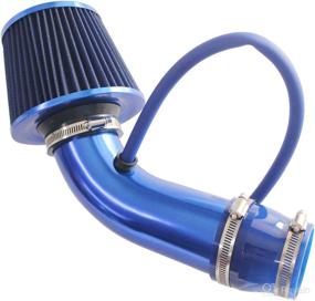 img 3 attached to 🔵 RONTEIX Cold Air Intake Kit: Universal 3 Inch Induction Pipe Hose Kit with High Flow Air Filter (Blue)