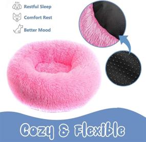 img 1 attached to 🍩 BAROMGA Plush Fluffy Donut Cuddler Pillow: Ultimate Deep Sleep Cat and Dog Bed