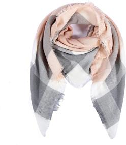 img 1 attached to Cozy and Stylish: Oversized Travel Tartan 🧣 Scarves for Women's Accessories, Perfect for Scarves & Wraps