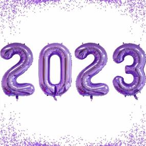 img 4 attached to Make Your 2023 Celebrations Stand Out With 40 Inch Purple Mylar Foil Number Balloons!