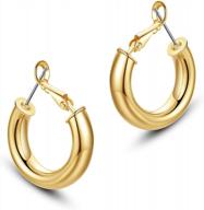 gold plated thin wire hoop earrings set for women - lightweight and sensitive ear friendly - 3 sizes available логотип