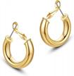 gold plated thin wire hoop earrings set for women - lightweight and sensitive ear friendly - 3 sizes available logo