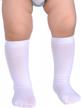 3/6 pack of soft nylon knee high socks for unisex babies - newborn to toddler logo