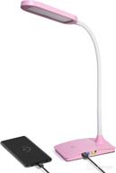 💡 stylish pink desk lamps for home office - ultra bright small led desk lamp with usb charging port, ideal study lamp and bedside reading lights логотип