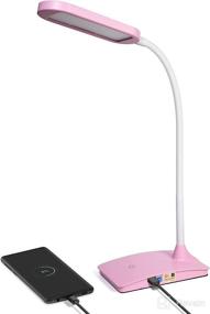 img 4 attached to 💡 Stylish Pink Desk Lamps for Home Office - Ultra Bright Small LED Desk Lamp with USB Charging Port, Ideal Study Lamp and Bedside Reading Lights