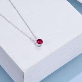img 3 attached to 925 Sterling Silver Solitaire Cubic Zirconia Necklace For Women Teen Girls