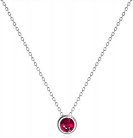 img 4 attached to 925 Sterling Silver Solitaire Cubic Zirconia Necklace For Women Teen Girls