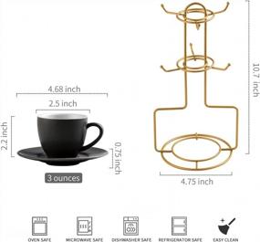 img 3 attached to 6-Piece YHOSSEUN Espresso Cup Set With Saucers & Metal Stand - Perfect For Coffee, Latte, Mocha & Tea!