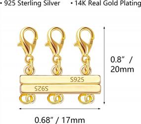 img 2 attached to 925 Sterling Silver Necklace Layering Clasps 14K Gold Plated Magnetic Necklace Connector Multiple Strands Clasp Necklace Separator For Layering(Lobster Clasps For 3 Necklaces)