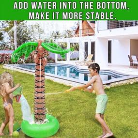 img 1 attached to 61" Inflatable Palm Tree Sprinkler Toy For Kid, Spray Water Pool Toy Inflatable Water Park Outdoor Hawaiian Party Coconut Tree For Lawn Sprinkler For Toddlers Beach Games Toys