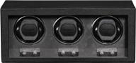 rothwell triple watch winder: quiet motor, multiple speeds & settings, for automatic watches - black/grey logo