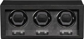 img 4 attached to ROTHWELL Triple Watch Winder: Quiet Motor, Multiple Speeds & Settings, For Automatic Watches - Black/Grey