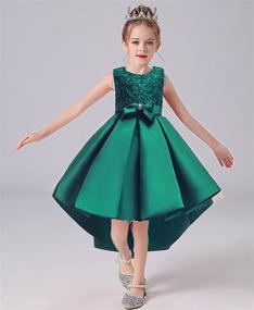 img 3 attached to Shiny Toddler High Low Applique Embroidered Girls' Clothing : Dresses