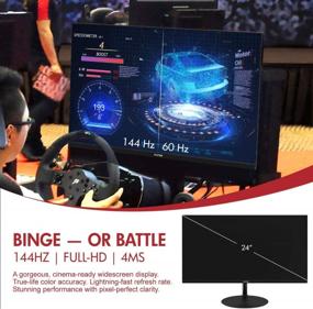 img 1 attached to Viotek 109013NH: Ultra Thin G Sync Compatible Zero Tolerance 23.6" Monitor with 1920X1080 Resolution, 144Hz Refresh Rate, Anti-Glare Coating, Frameless Design, and Wall Mountable Capability.