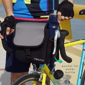 img 3 attached to Сумка на руль для велосипеда Vincita Frank - крепление ремня для складных, шоссейных и горных велосипедов | Аксессуары для передней сумки для велосипеда