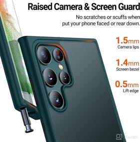 img 1 attached to 📱 TORRAS Galaxy S22 Ultra Case – Shockproof, Military Grade Drop Tested, Semi-Clear Alpine Green Case with Hard Back and Soft Edges – Slim Protective Cover for 6.8'' Samsung Galaxy S22 Ultra
