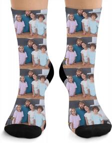 img 4 attached to Personalized Photo Face Socks - Custom Printed Picture Gifts For Men And Women