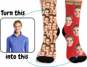 img 3 attached to Персонализированные носки для лица с фото - подарки с напечатанными на заказ фотографиями для мужчин и женщин