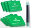 asvine fountain pen green ink cartridges, set of 30 refill ink cartridges, 3.4 mm bore diameter logo