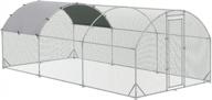 pawhut оцинкованная большая металлическая клетка для курятника, вольер для домашней птицы, курятник, манеж, клетка для кроликов с крышкой для наружного двора, 9,2 'x 18,7' x 6,5', серебристый логотип
