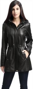 img 4 attached to Women'S Lambskin Leather Anorak Coat By BGSD - Regular, Plus & Petite Sizes