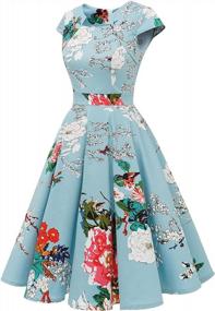 img 3 attached to Women'S 1950S Retro Vintage A-Line Cap Sleeve Cocktail Party Swing Dress