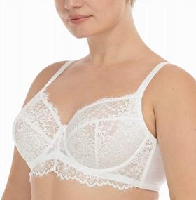 img 3 attached to HSIA Full Coverage Minimizer Underwire Bra For Plus Size Women With Unpadded Cups And Sexy Eyelash Lace Design