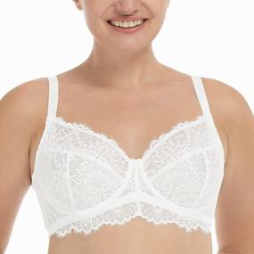 img 4 attached to HSIA Full Coverage Minimizer Underwire Bra For Plus Size Women With Unpadded Cups And Sexy Eyelash Lace Design