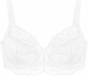 img 1 attached to HSIA Full Coverage Minimizer Underwire Bra For Plus Size Women With Unpadded Cups And Sexy Eyelash Lace Design
