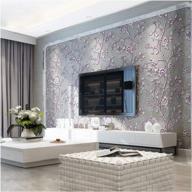 transform your living room with qihang 3d purple & gray embossed tree flowers wallpaper roll logo