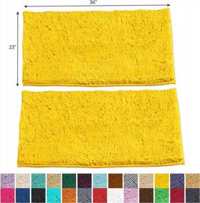 img 2 attached to Experience Ultimate Comfort And Style With LuxUrux Extra-Soft Plush Bathroom Rug Mat Set In Lemon; Super Absorbent And Durable!