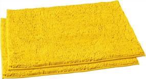 img 3 attached to Experience Ultimate Comfort And Style With LuxUrux Extra-Soft Plush Bathroom Rug Mat Set In Lemon; Super Absorbent And Durable!
