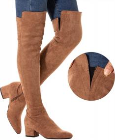 img 3 attached to Women'S Over-The-Knee Boots: Stylish Suede Block Heel, Low Heel Stretch OTK Long Boots By Mtzyoa