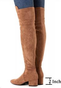 img 2 attached to Women'S Over-The-Knee Boots: Stylish Suede Block Heel, Low Heel Stretch OTK Long Boots By Mtzyoa