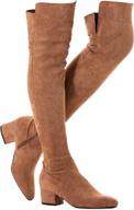 women's over-the-knee boots: stylish suede block heel, low heel stretch otk long boots by mtzyoa logo