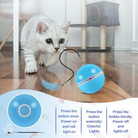 img 2 attached to Перезаряжаемый игрушечный мяч TekHome для кошек с RGB-подсветкой, колокольчиками из кошачьей мяты и интерактивными функциями - идеальный подарок для любителей кошек и домашних кошек