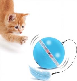 img 4 attached to TekHome Rechargeable Cat Toy Ball With RGB Lights, Catnip Feather Bells, And Interactive Features - Perfect Gift For Cat Lovers And Indoor Cats