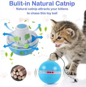img 1 attached to TekHome Rechargeable Cat Toy Ball With RGB Lights, Catnip Feather Bells, And Interactive Features - Perfect Gift For Cat Lovers And Indoor Cats
