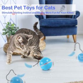 img 3 attached to TekHome Rechargeable Cat Toy Ball With RGB Lights, Catnip Feather Bells, And Interactive Features - Perfect Gift For Cat Lovers And Indoor Cats