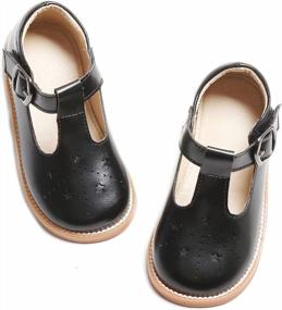 img 4 attached to Girls' Oxford-Style Flat Dress Shoes For School And Dressy Occasions - Mary Jane Design For Toddlers And Little Kids