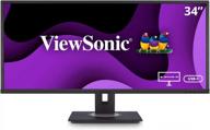 🖥️ enhanced ergonomics: viewsonic vg3456 34-inch monitor with 3440x1440 resolution, 60hz refresh rate, usb hub, and hd display logo