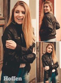 img 2 attached to Hoffen Premium Leather Jacket with Detachable Women's Clothing at Coats, Jackets & Vests
