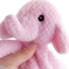 img 3 attached to Soft Snuggle Toy For Girls - Cute Pink Elephant Lovey Stuffed Animal Plush Perfect As Newborn Christmas Gift, 11 Inch
