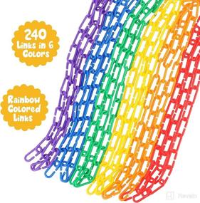 img 1 attached to 🔗 Aizweb 240pcs C-Clips Hooks Plastic Chain Links - Counting & Linking Activity Kit for Sensory Development in Toddlers, Enhances Fine Motor Skills and Encourages Color Recognition & Sorting. Educational Learning Toys