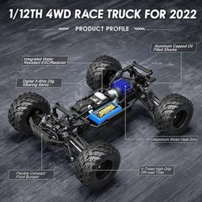 img 3 attached to HAIBOXING 1:12 Scale RC Monster Truck - 38 Km/H Speed, 4WD Electric Powered Remote Control Car For Kids & Adults (40+ Min Playtime)