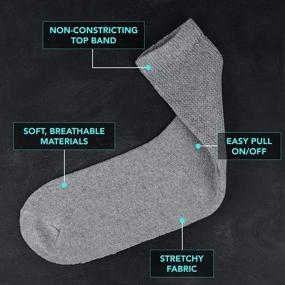 img 2 attached to Comfortable Diabetic Socks: 6 Pairs Of Non-Binding Cotton Crew Socks For Men And Women