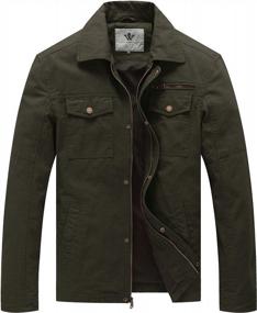 img 4 attached to Cool And Functional: Men'S Military Style Canvas Jacket By WenVen