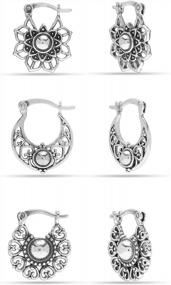 img 3 attached to Stylish And Chic Love Heart Infinity Linked Hoop Earrings In Sterling Silver For Women And Girls