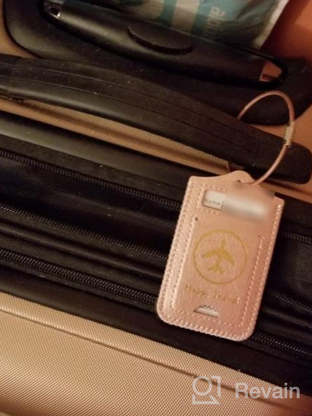 img 1 attached to ACdream Leather Luggage Tags 2 Pack With Privacy Cover - Stunning Glitter Rose Design For Backpacks, Suitcases, And Travel Bags - Perfect Identifiers For Women, Men, Adults, And Kids On Cruises review by Carlos Melendez